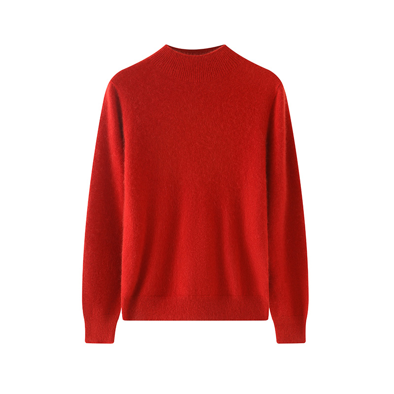 【清河羊毛羊绒专场】鹿展514 女款半高领羊绒衫 100%山羊绒