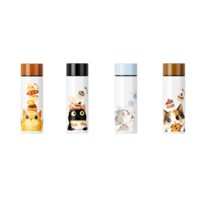 【超市】迪乐贝尔猫咖保温杯150ML 1个 蓝/咖/棕/黑（颜色备注）