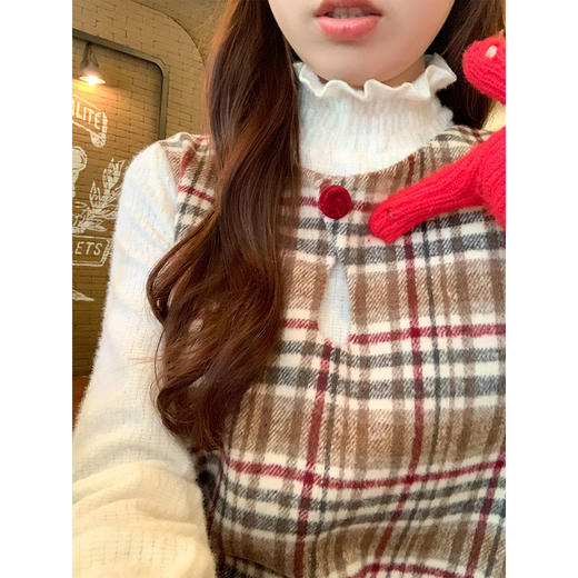 <曾小咸推荐>现货秒杀 ！微信超特价！韩系格子背心连衣裙 日常209.99 立减120 秒杀89.99！！ 商品图2