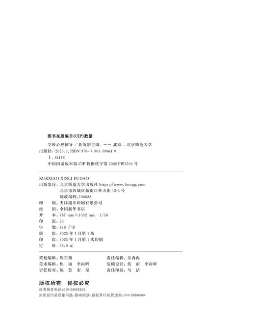 【高校文科教材】学校心理辅导 9787303306640 聂衍刚/主编 北京师范大学出版社 正版书籍 商品图1