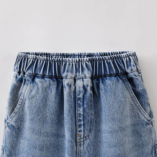 马克珍妮时尚有型男童纯棉牛仔阔腿裤2026年春装新款560070 商品图4