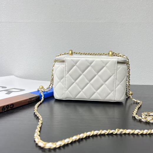 香奈儿 25S 双金珠 盒子包 化妆包 油蜡牛皮（LZ） 商品图3