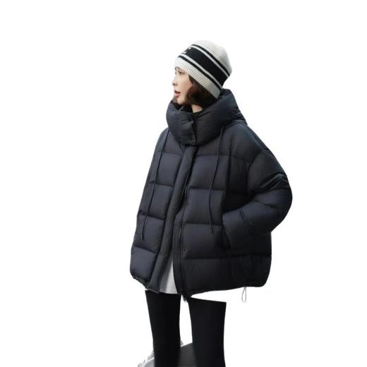 丁摩 泡芙羽绒服女短款连帽白鸭绒加厚保暖小个子宽松外套SLK930 商品图4