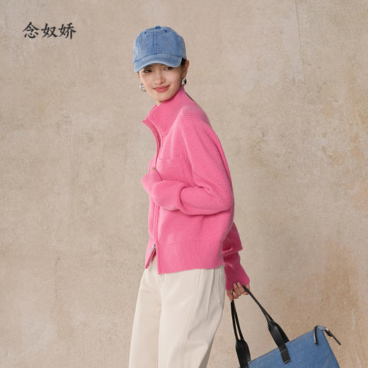 【商场同款】CNR5B82 “ 多巴胺开衫 ” 糖果粉色羊毛+羊绒开衫，软糯舒适 靓丽出彩 商品图2