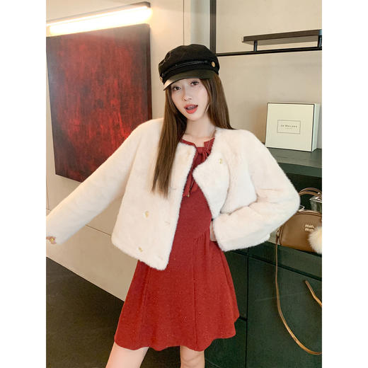 <曾小咸推荐>现货秒杀 ！微信超特价！韩系蝴蝶结针织连衣裙 日常209.99 立减120 秒杀89.99！仿水貂绒外套 秒杀149.99！！ 商品图3