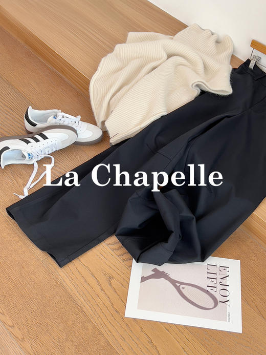 专柜实拍【遮胯显瘦弯刀裤】拉夏贝尔/La Chapelle莱赛尔一粒扣弯刀牛仔休闲裤女显瘦通勤直筒长裤新款 商品图3
