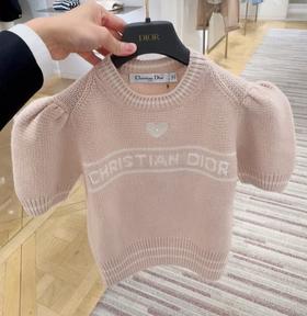 女款logo短袖针织衫fe010