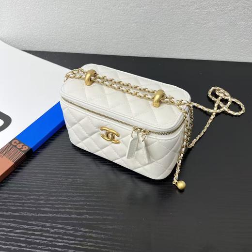 香奈儿 25S 双金珠 盒子包 化妆包 油蜡牛皮（LZ） 商品图1