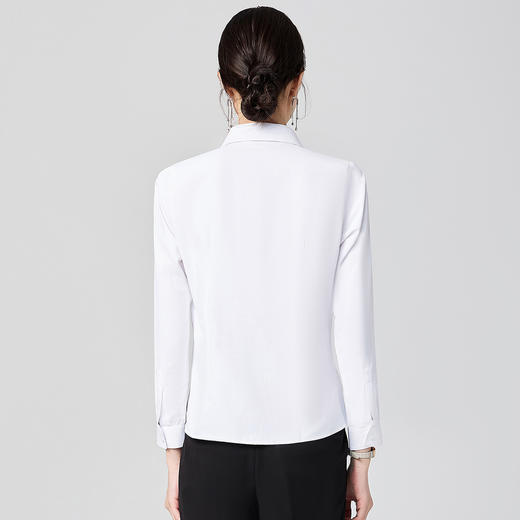 【40棉】罗蒙女士长袖衬衫职场干练气质商务通勤时尚长袖衬衣女 商品图5