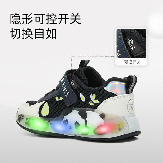 泰兰尼斯春季新款儿童运动鞋轻便小熊闪灯鞋减震防滑男童鞋女童鞋T01X6A8614 商品图4
