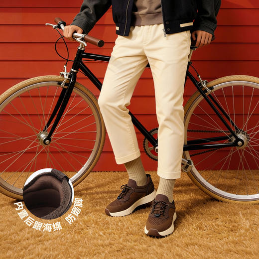 Pansy盼喜男鞋新款商务运动休闲鞋 | 采用飞织+超纤革材质、轻盈透气、单只仅约303g、舒适轻便【HZ】 商品图4