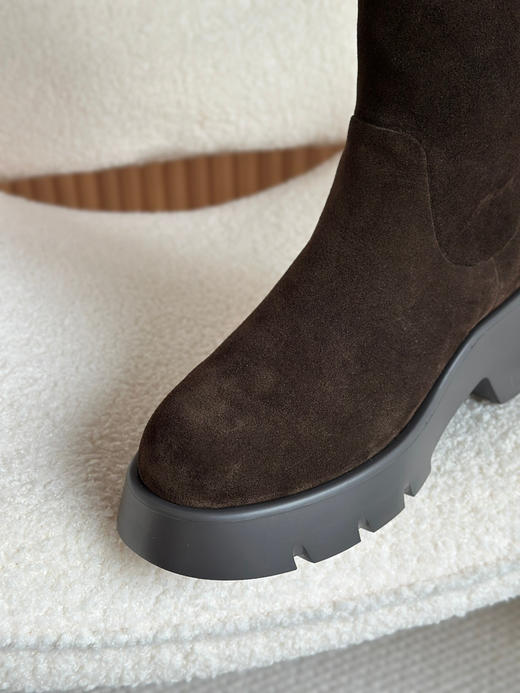 1222-3 渠道货 秦岚同款 GR头层小牛皮 超轻发泡厚底 炒鸡软糯高筒靴  长靴 商品图7