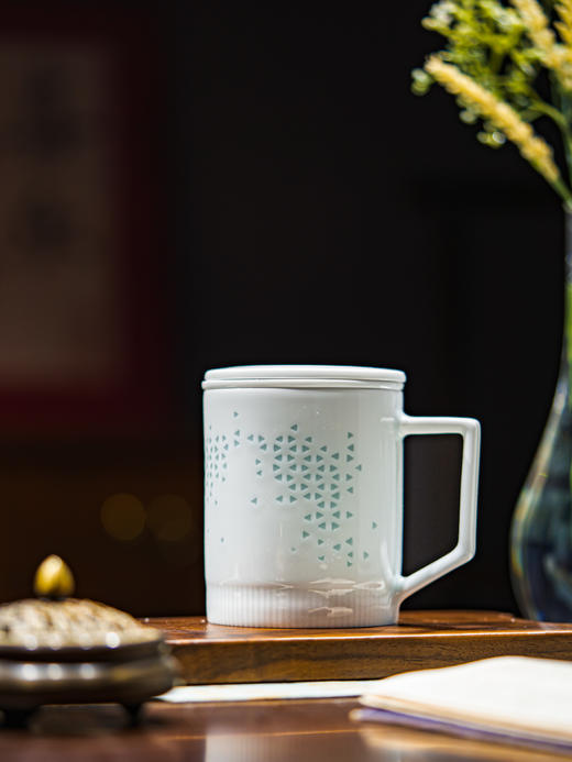新品 富玉 | 景德镇陶瓷星韵茶漏杯带盖水杯 商品图1