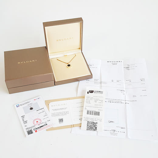 【98新】BVLGARI宝格丽BVLGARI BVLGARI系列35081518K玫瑰金黑玛瑙+满钻双面圆饼项链链长约44cm女士 151225NJS34 商品图1