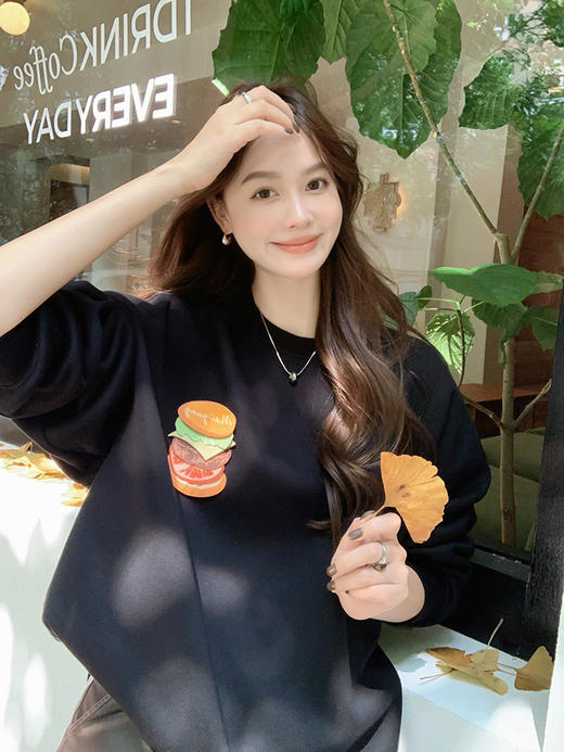 美洋加绒卫衣立体汉堡+植绒法棍卫衣 商品图13