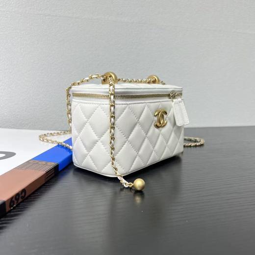 香奈儿 25S 双金珠 盒子包 化妆包 油蜡牛皮（LZ） 商品图2