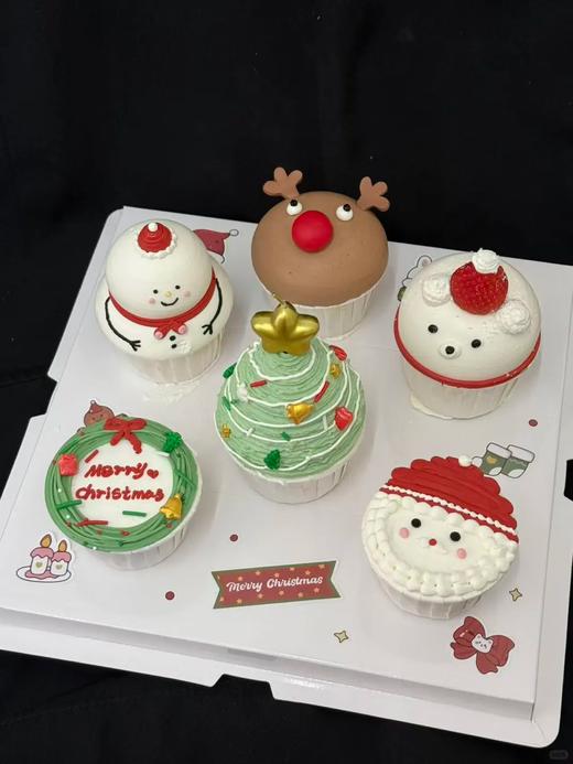 多款式~圣诞杯子蛋糕-无夹心内有卡仕达酱-低糖无添加 商品图0