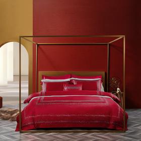 恐龙家纺XX 【星月之舞】80S全棉色织提花婚庆六件套（线下专柜款）