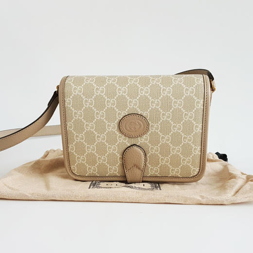 【95新】Gucci古驰Retro系列671620燕麦色老花Retro风琴邮差包单肩斜挎包女士 171225NJS16 商品图1