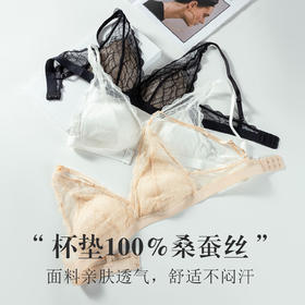 丁摩 真丝超薄杯垫亲肤透气文胸深V内衣S286