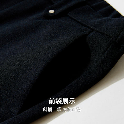 【含羊毛】圣得西2025年冬季休闲松紧长裤保暖日常平整有型休闲裤 商品图7