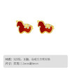 Winy S925 银红运金驹镀金耳饰 红玉髓 + 合成立方氧化锆 新年好运款 附证书 商品缩略图5