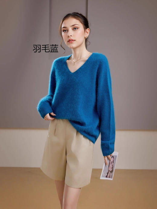 【柔软亲肤舒适❗️经典时尚百搭】澳洲Tasmanian纱线100%羊毛衫拉毛针织毛衣女。jb 商品图3