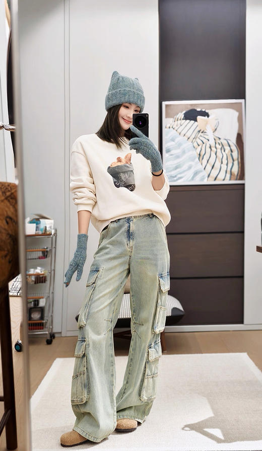 美洋加绒卫衣立体汉堡+植绒法棍卫衣 商品图5