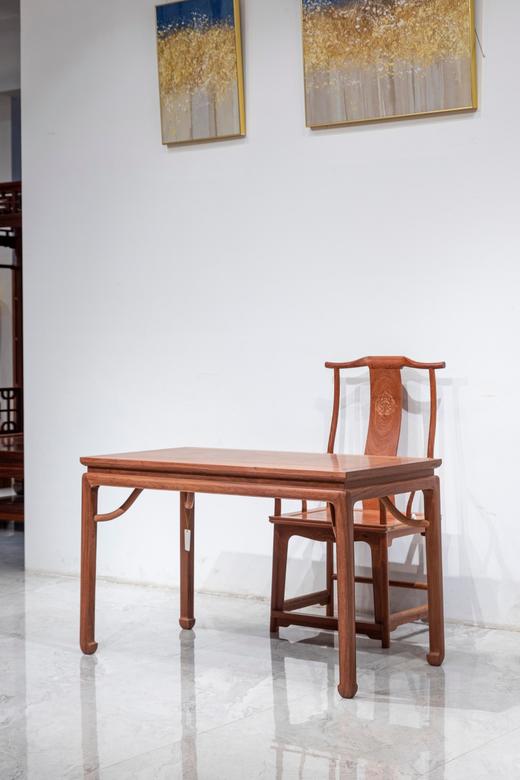 红桥红  家具严选  缅甸花梨(大果紫檀）  【128 马蹄腿霸王枨 小书桌】 商品图1