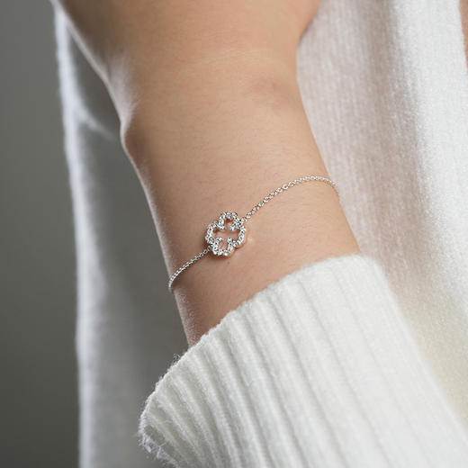 北京仓｜Skultuna-Pavé-银色 四叶草 密钻 手链［瑞典设计师］ 商品图11