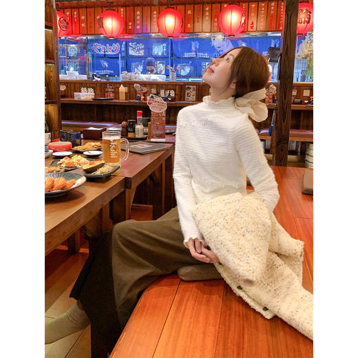 <曾小咸推荐>半高领长袖T恤女上衣内搭 商品图1