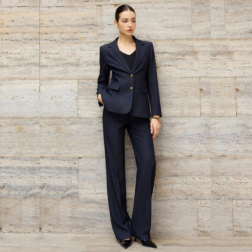 IWY/藏青色西装套装女秋冬三件套职业正装商务通勤马甲西服外套CPM2597 商品图4