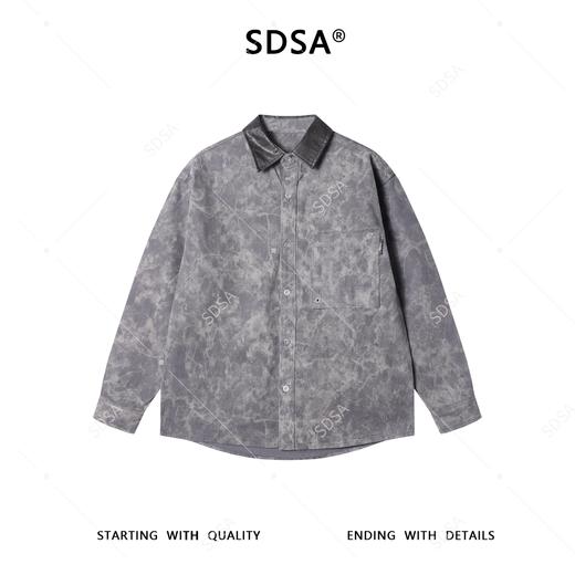 6016SDSA男士秋冬新款痞帅男装韩版扎染拼接翻领休闲长袖衬衫百搭衬衣 商品图1
