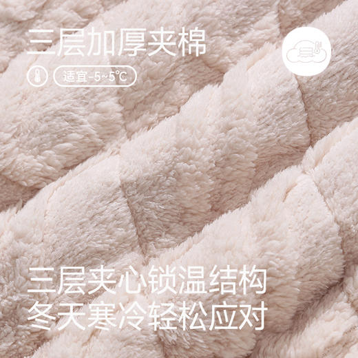 芬腾情侣睡衣冬季珊瑚绒夹棉袄三层加厚套装保暖抗静电男女家居服 商品图1
