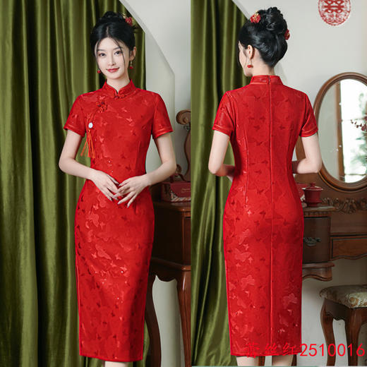 GX婚宴大码礼服2025夏季新款蕾丝旗袍回娘家显瘦修身改良国风旗袍裙 商品图1