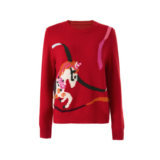 「高货wl」全新升级【铂金会员330/天猫439/差价109】(05837)洛诗琳气质提花羊毛衫2025秋冬新款生肖提花针织上衣女 商品图3