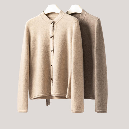 100%Baby小山羊绒~圆领中式牛骨扣羊绒开衫外套BABY250398 商品图2