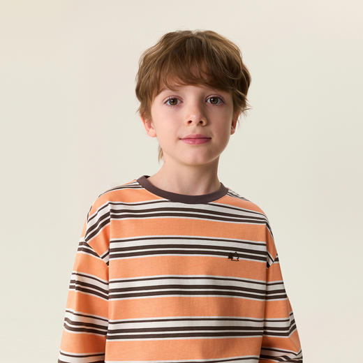 马克珍妮条纹层次男童亲肤纯棉T恤2026年春装新款560053 商品图4