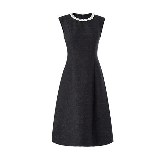 「高货wl」全新升级【铂金会员358/天猫479/差价121】(11943)洛诗琳气质银丝编织连衣裙2025秋冬立裁小香风收腰A摆裙 商品图4