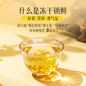 贡苑特级桂花茶【高档冻干】头茬新花桂林鲜金桂花干泡酒搭菊花茶30g /水饮冲调 /代用茶/花草茶/养生茶 /花草/草木茶 商品图2