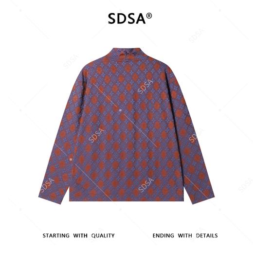 T5097SDSA男士秋冬新款痞帅男装简约撞色提花花卉立领长袖T恤百搭潮流 商品图5