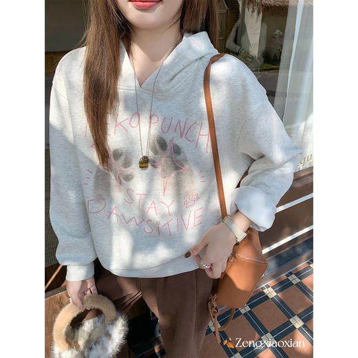 <曾小咸推荐>现货秒杀 ！微信超特价！韩系连帽加绒卫衣 日常189.99 立减100 秒杀89.99！！ 商品图2