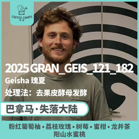 25产季 巴拿马 失落大陆 格兰德尔瓦尔庄园 GRAN_GEIS_121_182 瑰夏 去果皮酵母发酵 （生豆）空运批次