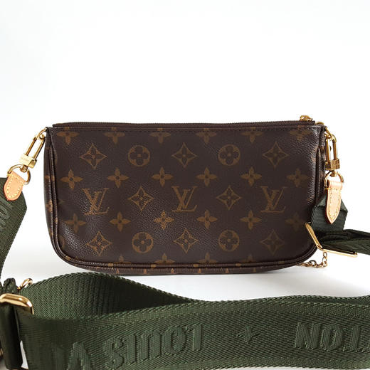 【95新】LV路易威登Multi Pochette Accessoires 手袋M44813老花绿肩带五合一单肩斜挎包女士 171225AK08 商品图4