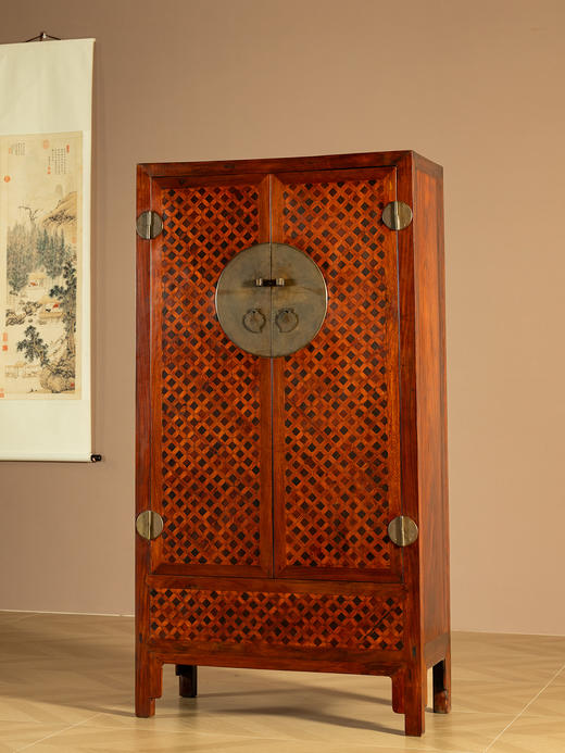 清	黄花梨百衲镶一封书式方角柜 商品图4