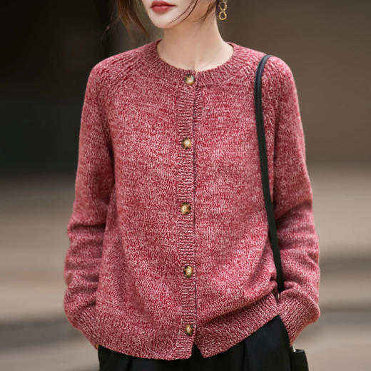 丁摩 法式花纱100%纯羊毛针织开衫JJ-158 商品图0