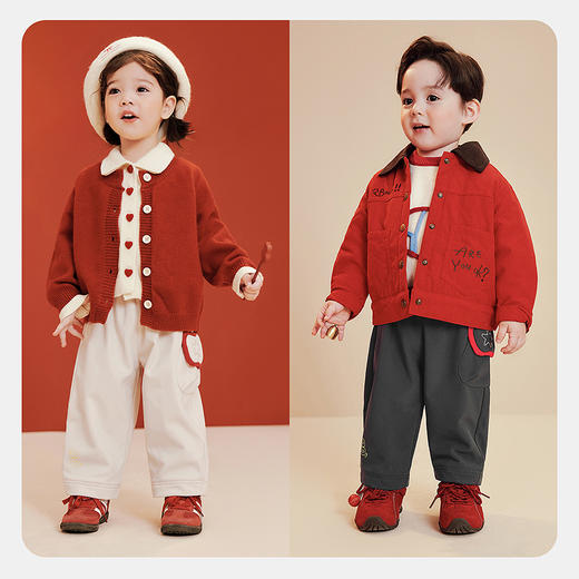 [不勒裤]迷你巴拉男女童宝宝长裤冬季加绒保暖拒水拒油污造型裤子 商品图2