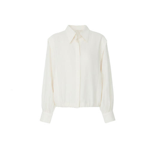 谜底造型衬衫长袖2026春季新品通勤提花短款时髦衬衣女265MC5037 商品图4