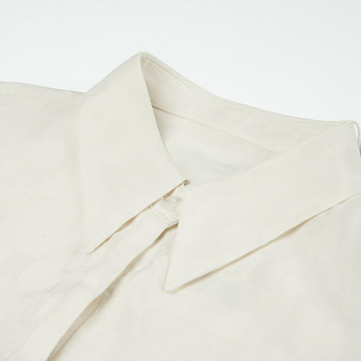 谜底造型衬衫长袖2026春季新品通勤提花短款时髦衬衣女265MC5037 商品图3