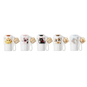 【超市】迪乐贝尔猫咖保温杯340ML 1个 蓝/咖/粉/棕/黑（颜色备注）